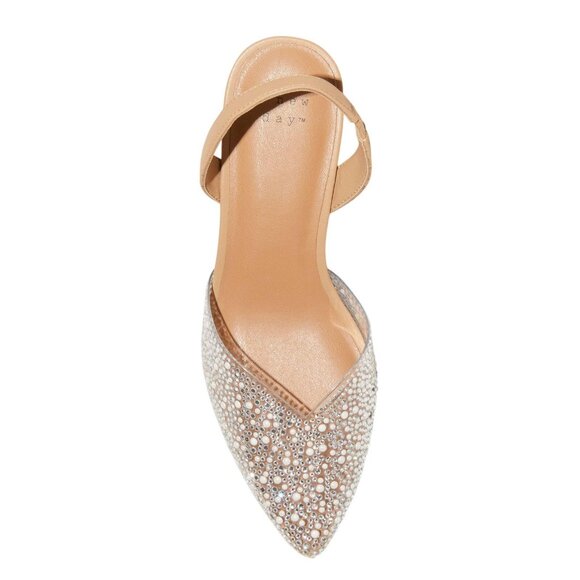 a new day Isabel Wide Width Embellished Slingback Kitten Heels Clear Brown 7W - Picture 9 of 10